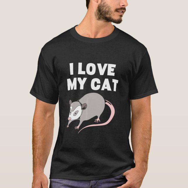 Camiseta Opossum Amo Mi Gato (Anverso)