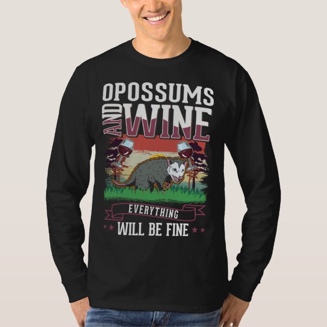 Camiseta Opossum And Wine Trash Cat Possum Opossum (Anverso)