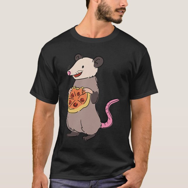 Camiseta Opossum Comating Pizza Fast Food Rodent Cuesta Sel (Anverso)