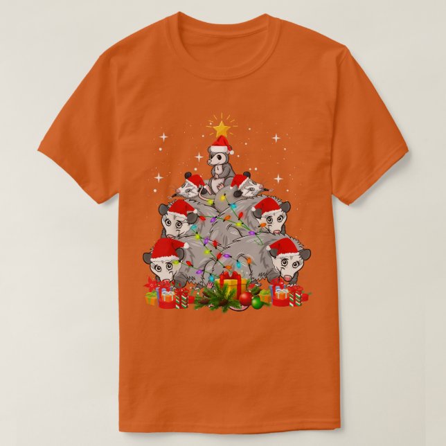 Camiseta Opossum El árbol de navidad de Possum ilumina la d (Diseño del anverso)