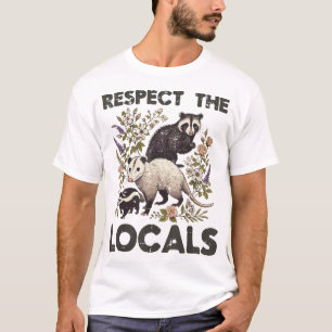 Camiseta Opossum Respect Locals Raccoon Skunk Hombres