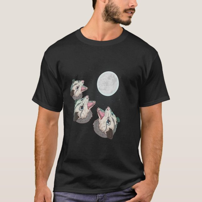 Camiseta Opossum Three Opossum Moon Opossum (Anverso)