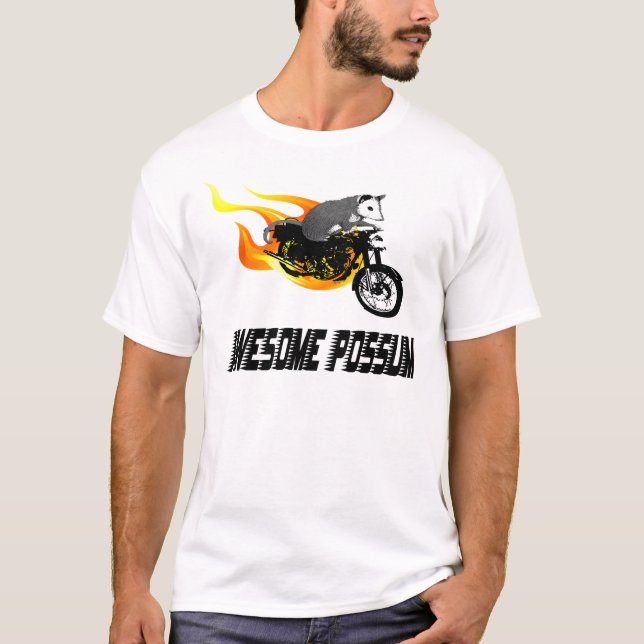 Camiseta Oposum impresionante del jinete de la bici (Anverso)