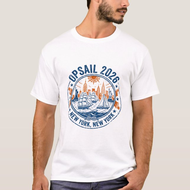 Camiseta OpSail 2026 Evento Marítimo de la Ciudad de Nueva  (Anverso)
