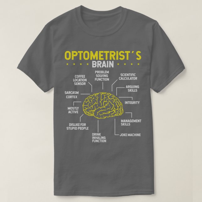 Camiseta Optician Brain Optomestry Glasses Eye Whisperer (Diseño del anverso)