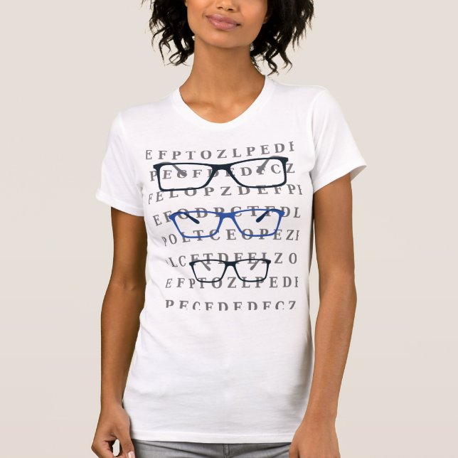Camiseta Optician Eye Test Chart and Specs (Anverso)