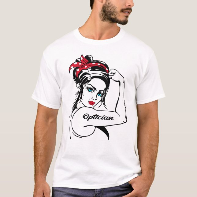 Camiseta Optician Rosie The Riveter Pin Up (Anverso)