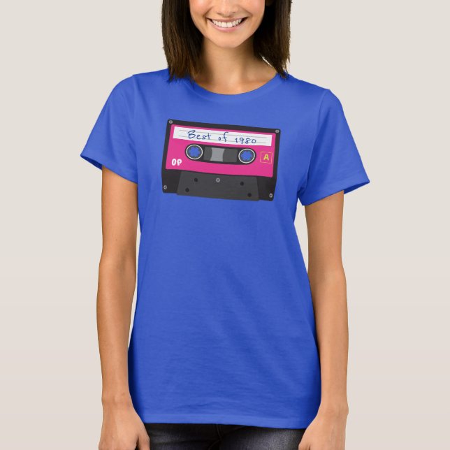Camiseta Óptima cinta negra y rosa de 1980 (Anverso)