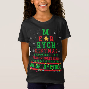 Camiseta Optometría Árbol de Navidad Anteojos Navidades de