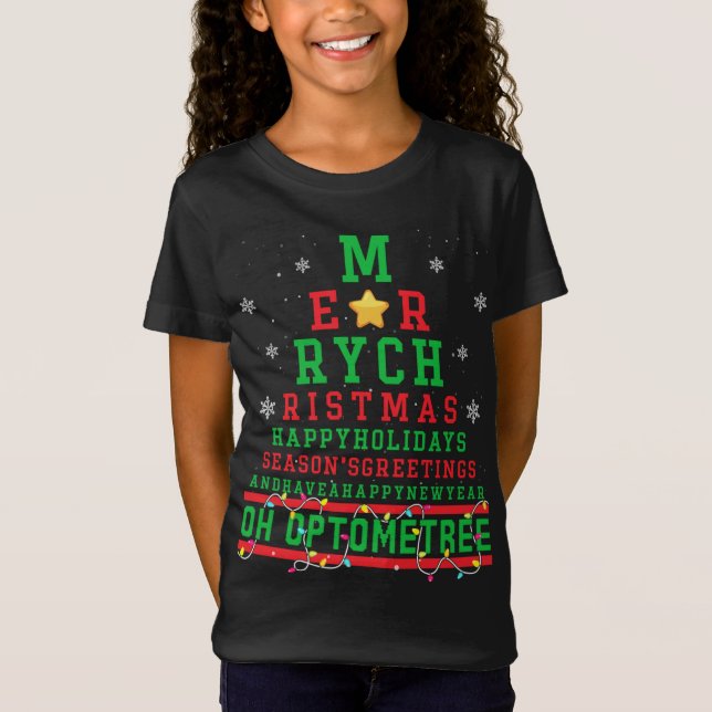 Camiseta Optometría Árbol de Navidad Anteojos Navidades de  (Anverso)