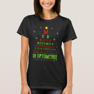 Camiseta Optometría Árbol de Navidad Divertido Xmas Eyeglas