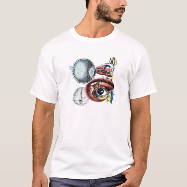 Camiseta Optometría de Ilustracion de anatomía ocular (Anverso)