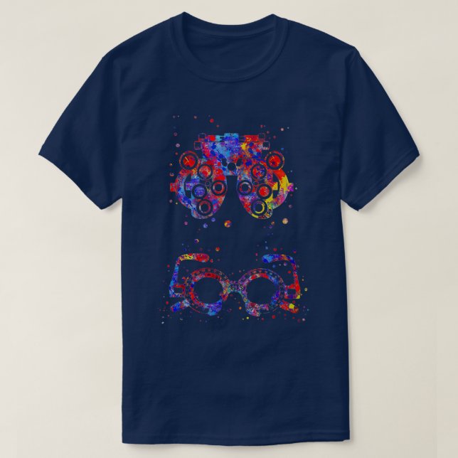 Camiseta Optometría de ojiva de ojiva de marco para prueba  (Diseño del anverso)