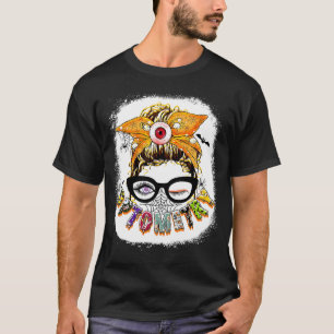 Camiseta Optometría Gafas De Bun Desordenadas Halloween Ble