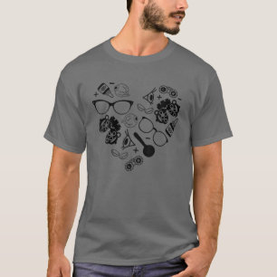 Camiseta Optometría Técnica oftálmica Símbolos del corazón