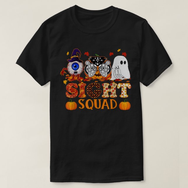 Camiseta Optometrist Halloween Sight Squad Witch Pumpkin Op (Diseño del anverso)