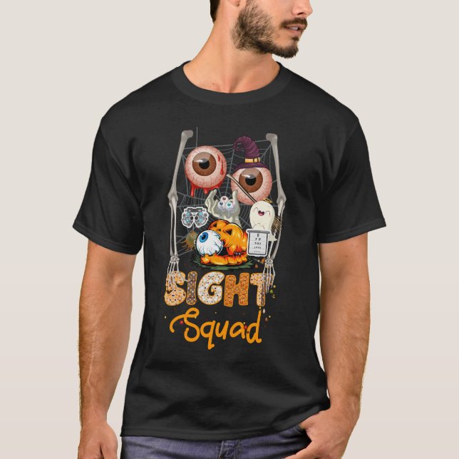 Camiseta Optometrist Halloween Sight Squad Witch Pumpkin Op (Anverso)