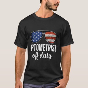 Camiseta Optometrist Off Duty Bandera Americana Gafas de so