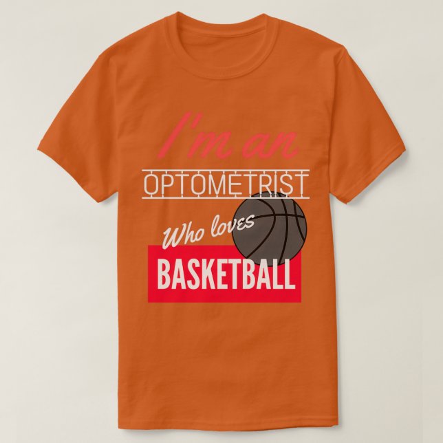Camiseta Optometrista que ama el baloncesto (Diseño del anverso)