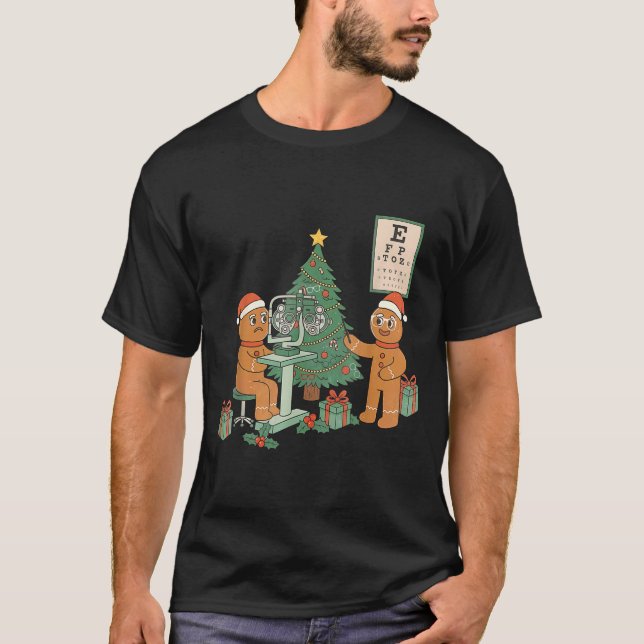 Camiseta Optometry Gingerbread Christmas Optician Sight Squ (Anverso)
