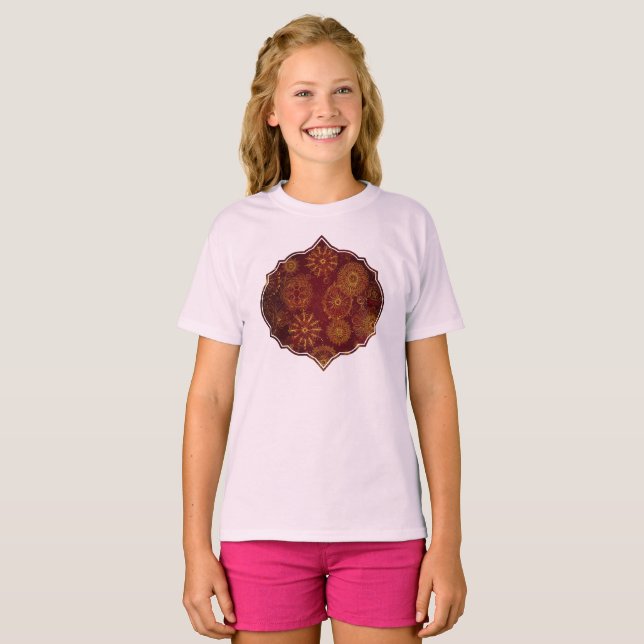 Camiseta Opulencia de Yuletide: Hilos Dorados de Navidad (Anverso completo)
