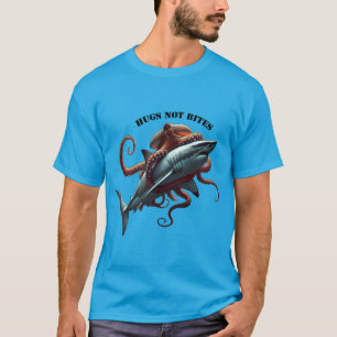 Camiseta Opulpo gigante abrazando un enorme URM de tiburón 