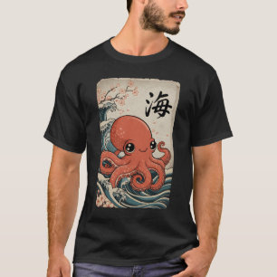 Camiseta Opulpo Japonés Y Árbol De Cerezo