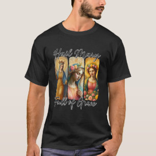 Camiseta Oración Ave María Llena de Gracia Católica Rosario