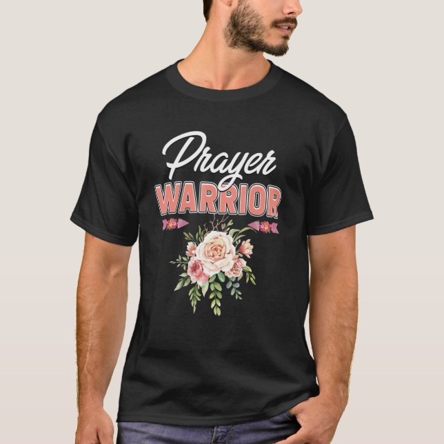 Camiseta Oración cristiana floral Guerrero Biblia Cita Cris (Anverso)
