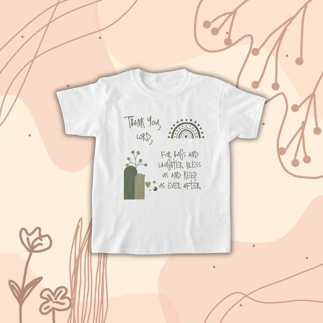Camiseta Oración cristiana para niños Olive Green | (Subido por el creador)