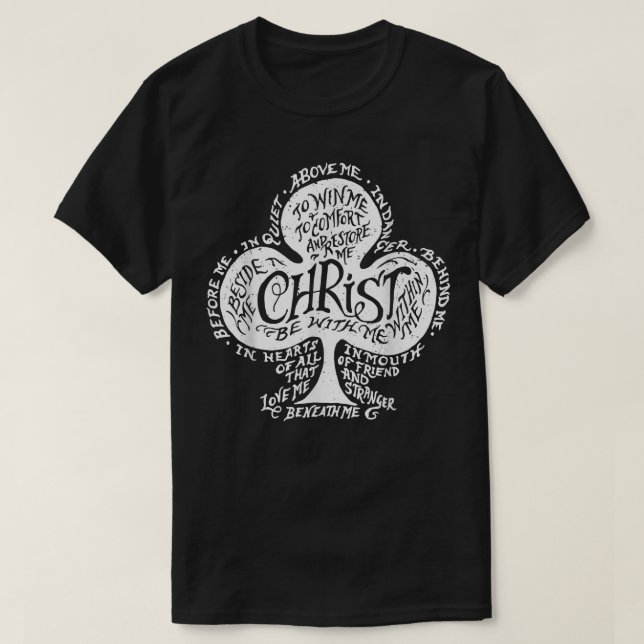 Camiseta Oración de la placa de pecho de San Patricio Verde (Diseño del anverso)