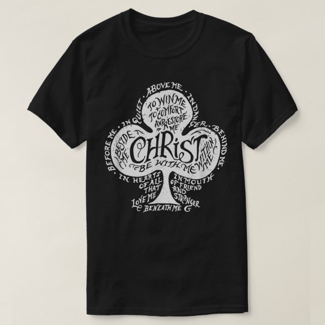 Camiseta Oración de la placa de pecho de San Patricio Verde (Diseño del anverso)