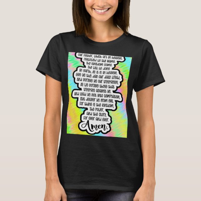 Camiseta Oración de los Lores Oración Amén Mujer Cristiana  (Anverso)