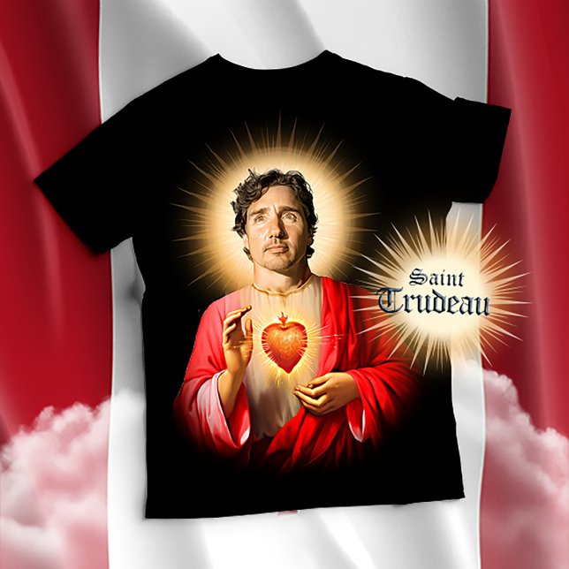 Camiseta Oración de San Justin Trudeau (Patron Saint Justin Trudeau Devotional Prayer T-Shirts, Stickers and Gifts)