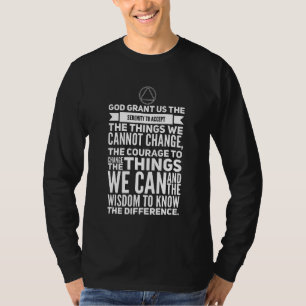 Camiseta Oración de Serenidad Palabras Sobriedad Inspirador