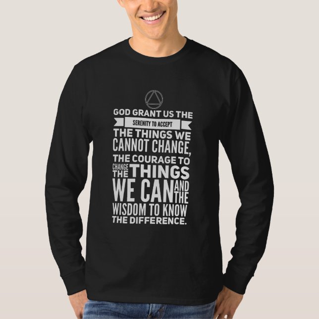 Camiseta Oración de Serenidad Palabras Sobriedad Inspirador (Anverso)