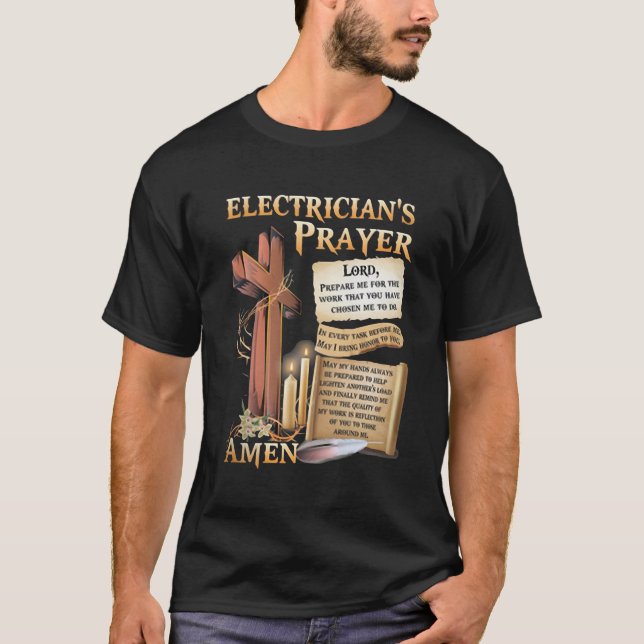 Camiseta Oración del electricista Amen (Anverso)