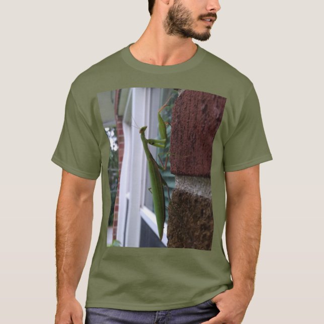 Camiseta Orando a los Mantis en la pared de ladrillos (Anverso)