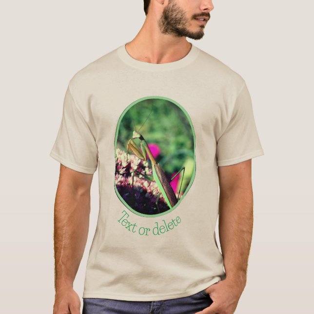 Camiseta Orando A Los Mantis Sobre La Flor De Sedum Persona (Anverso)