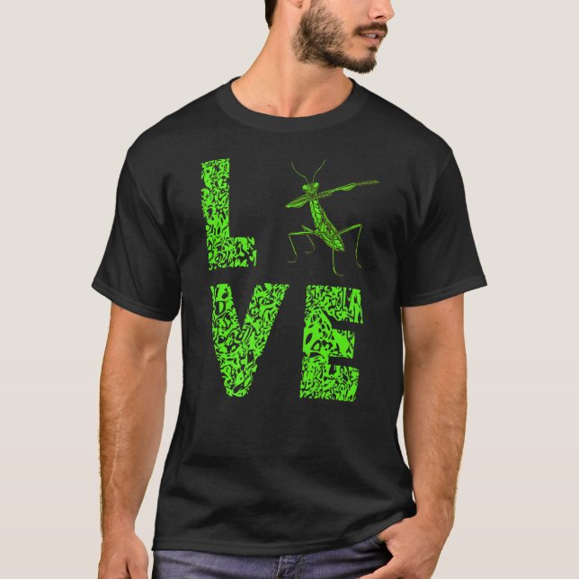 Camiseta Orando Mantis Love Leopard Green Insect Bug (Anverso)
