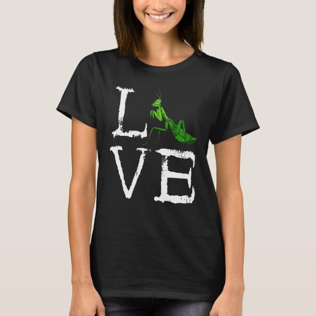 Camiseta Orando Mantis Sombrío Amor Mantis Bug Green Insect (Anverso)