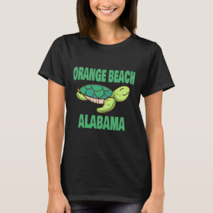 Camiseta Orange Beach Alabama Tortuga Marina Tema Para Homb