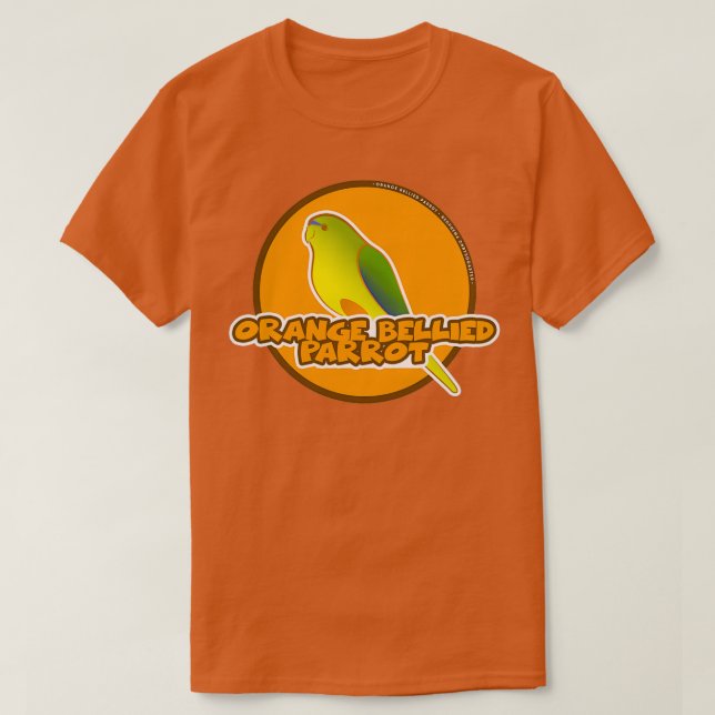 Camiseta Orange Bellied Parrot Critically Endangered (Diseño del anverso)