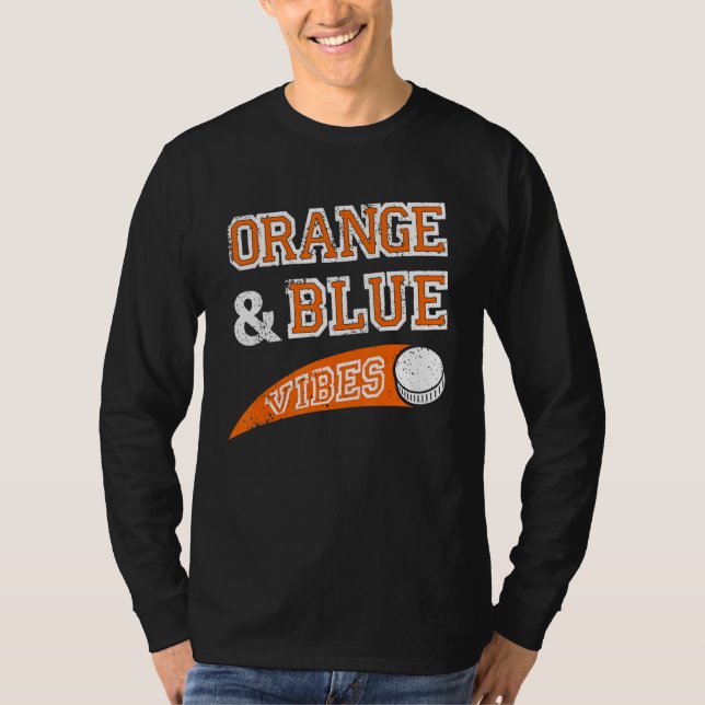 Camiseta Orange & Blue Vibes Hockey Team Fan (Anverso)