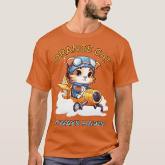 Camiseta Orange cat always happy