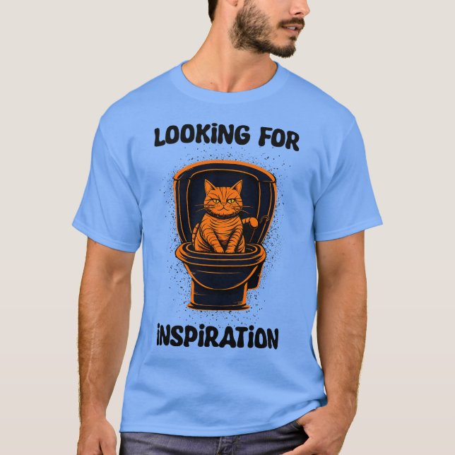 Camiseta Orange cat looking for inspiration (Anverso)