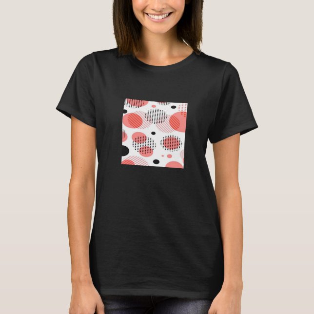 Camiseta Orange Circles with Black Polka Dots pattern (Anverso)