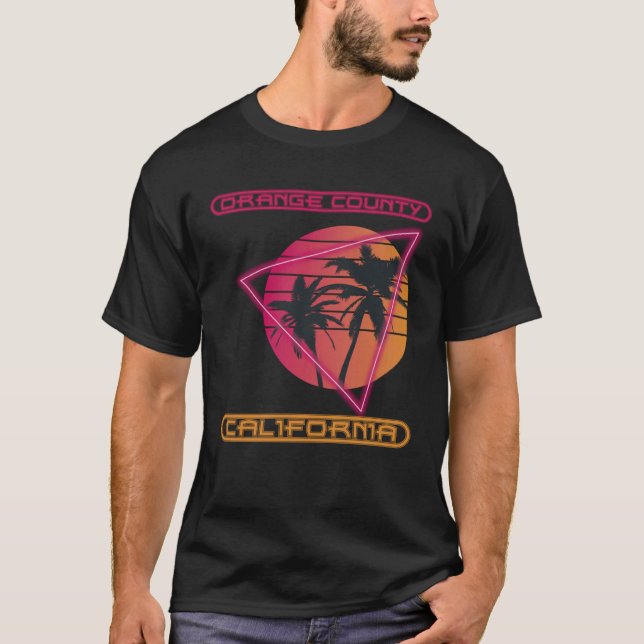 Camiseta Orange County Beach California Palm trees Ocean Su (Anverso)
