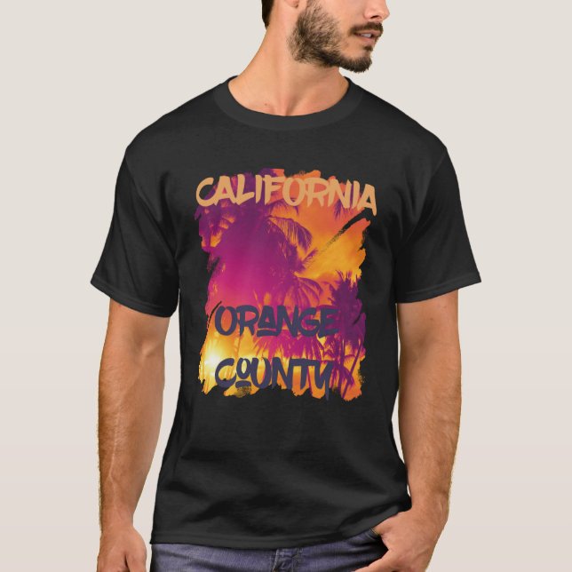 Camiseta Orange County Beach Palm trees California Vacation (Anverso)