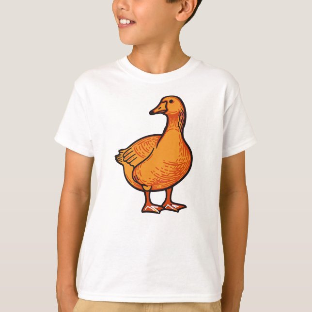 Camiseta Orange Duck Kids T-Shirt – Cute and Playful Animal (Anverso)
